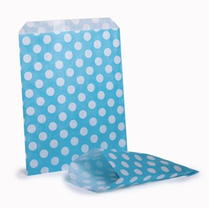 Light Blue Polka Dot Paper Bags