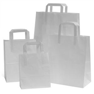 White Paper Carrier Bags with Flat Handles