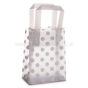 Premium Frosted Dots Print Plastic Gift Bags