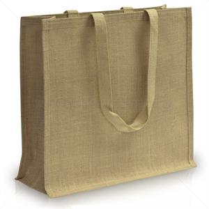 Natural Jute Bags with Long Cotton Tape Handles