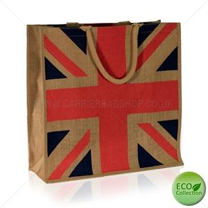 Natural Jute Union Jack Bags with Luxury Padded Handles