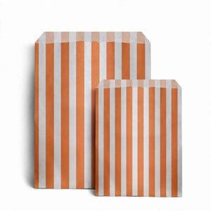 Orange Candy Stripe Paper Bags