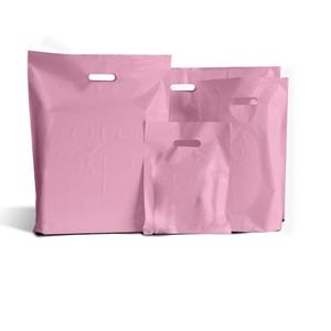 Pink Biodegradable Plastic Carrier Bags