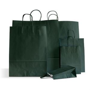 Dark Green Premium Italian Paper Carrier Bags with Twisted Handles