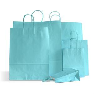 Light Blue Premium Italian  Paper Carrier Bags with Twisted Handles