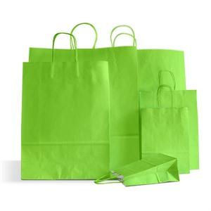 Lime Green Premium Italian Paper Carrier Bags with Twisted Handles