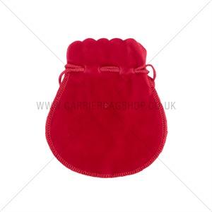 Red Velvet Jewellery Pouches with Drawstring