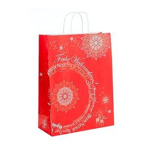 Christmas Fantasy Design Paper Carrier Bags Red/Gold