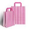 Shocking Pink Candy Stripe Paper Carrier Bags