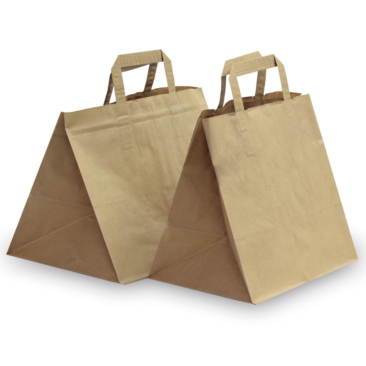 Brown Patisserie Carrier Bags with Flat Handles