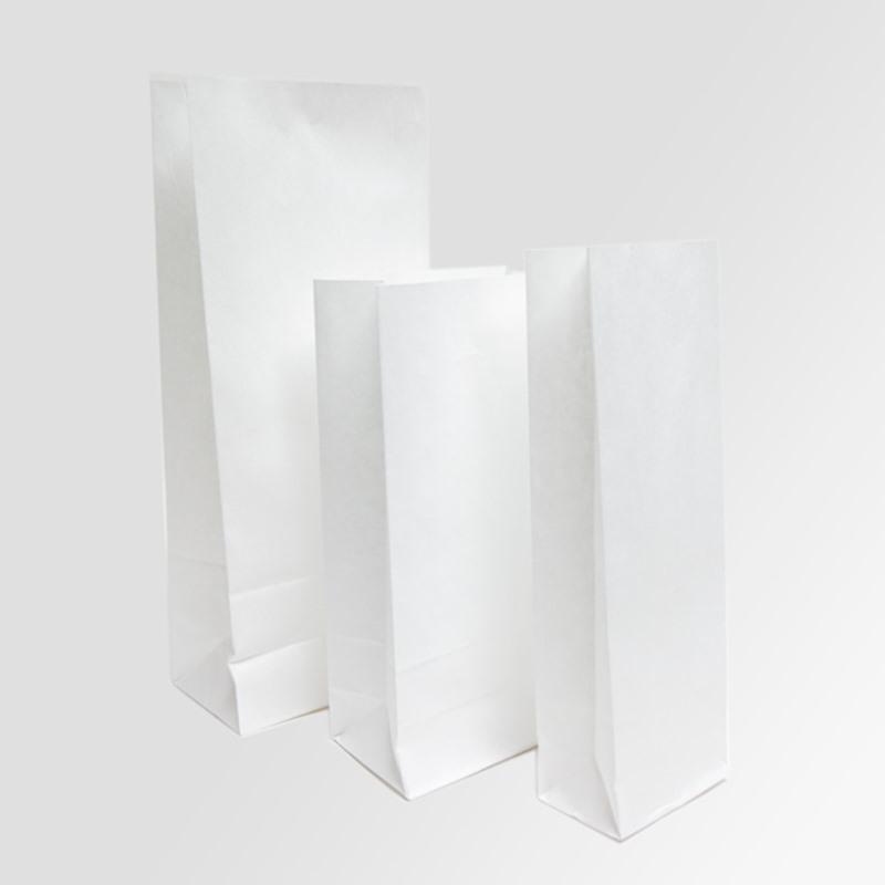 White Kraft Block Bottom Paper Bags