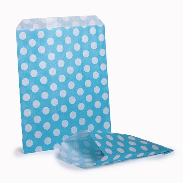 Light Blue Polka Dot Paper Bags