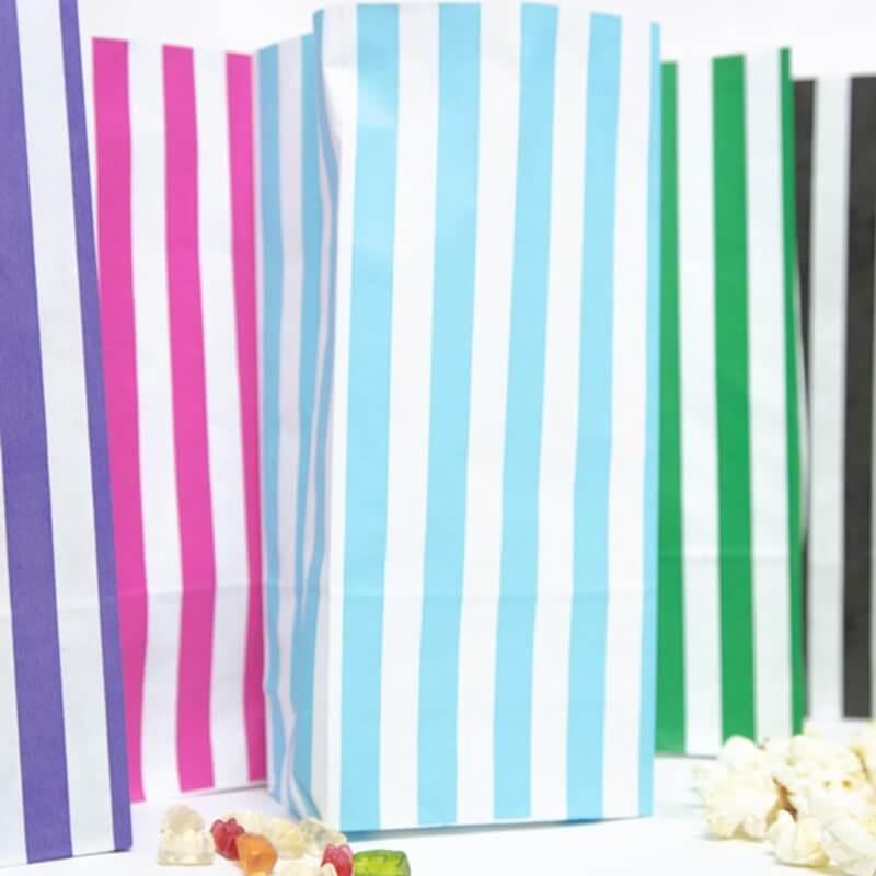 Green Stripe Pick n Mix Paper Bags