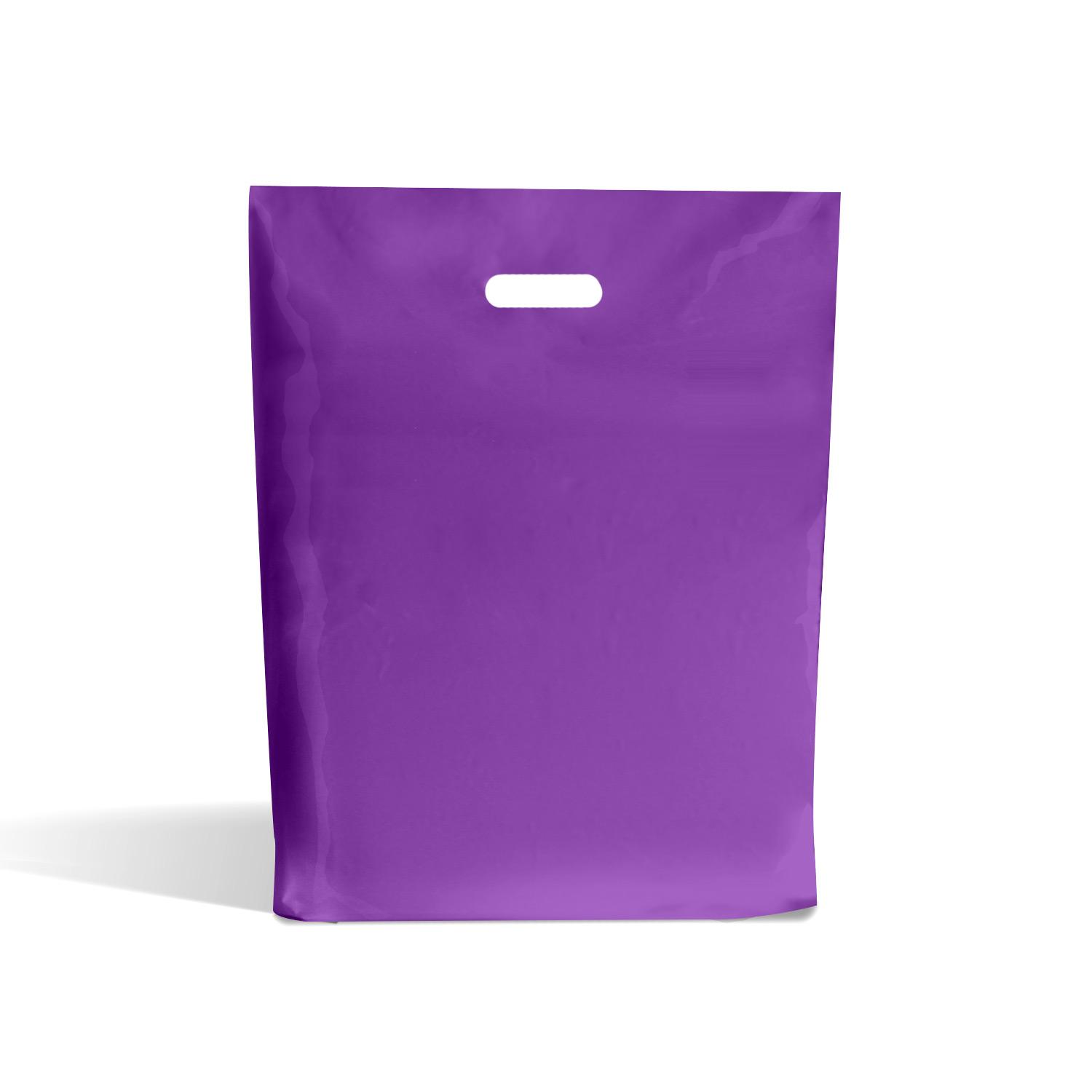 Purple Biodegradable Plastic Carrier Bags