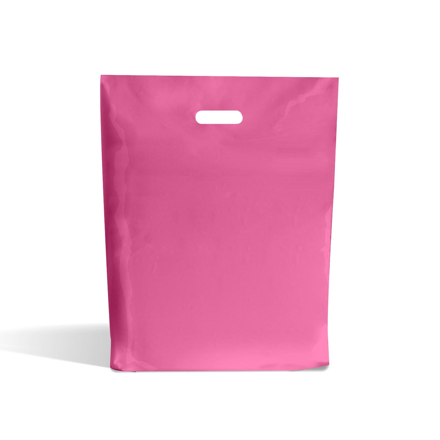 Shocking Pink Biodegradable Plastic Carrier Bags