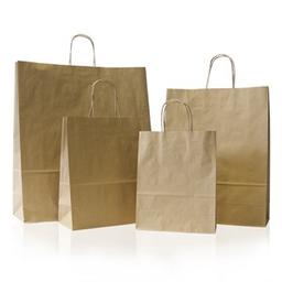 Value Brown Recycled (Unribbed) Paper Bags -18cm x 22cm + 8cm