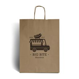 Brown Branded Paper Bags with Twisted Handles