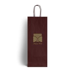 Bordeaux Branded Twisted Handle One Bottle Bags