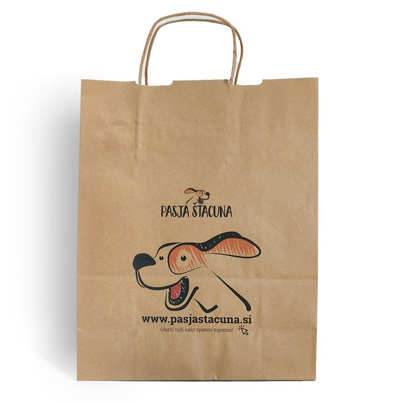 Brown Branded Paper Carrier Bags - Full Colour