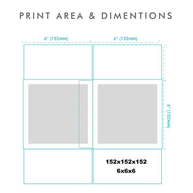 Printed 0201 Style Single Wall Cardboard Boxes - 6" x 6" x 6"