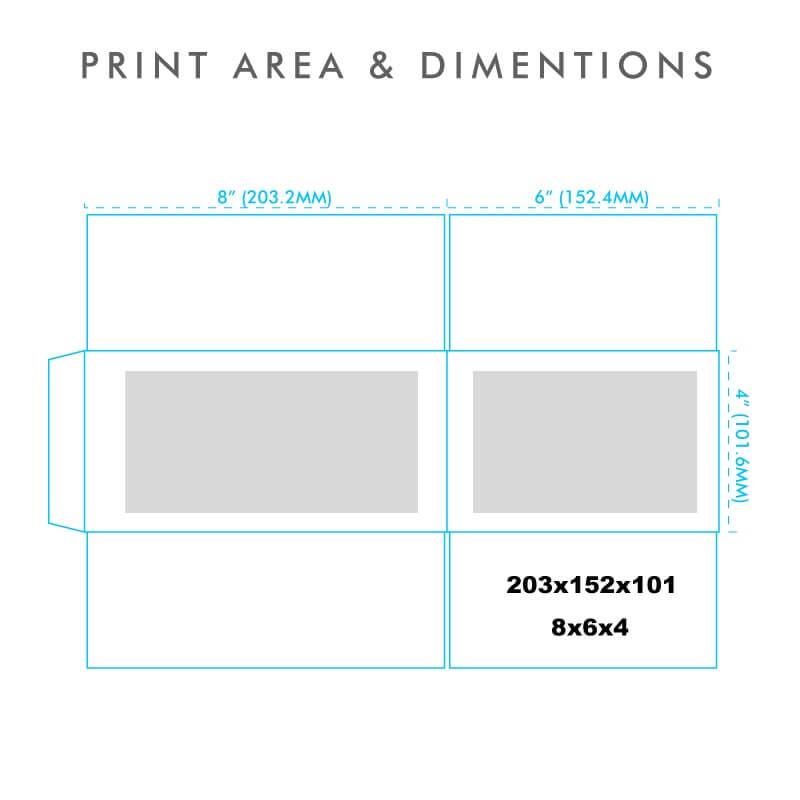 Printed 0201 Style Single Wall Cardboard Boxes - 8" x 6" x 4"