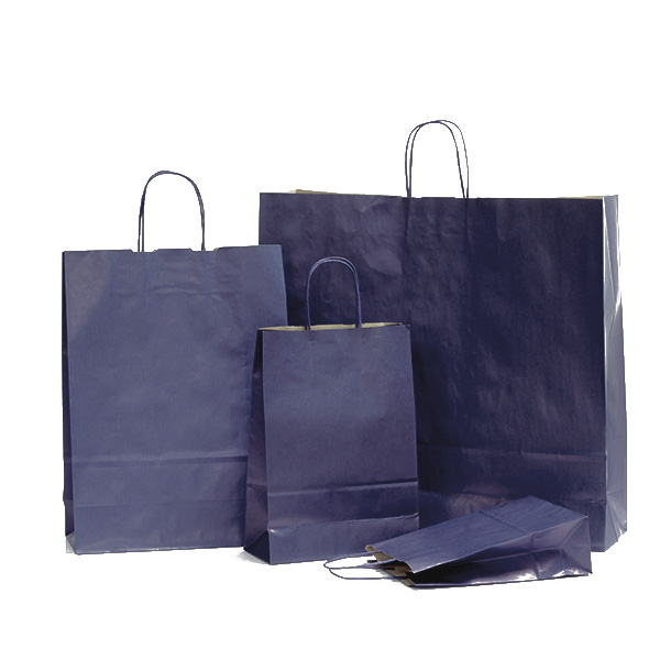 Dark Blue Premium Italian Paper Carrier Bags With Twisted Handles 